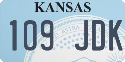 KS license plate 109JDK