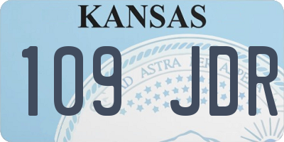 KS license plate 109JDR