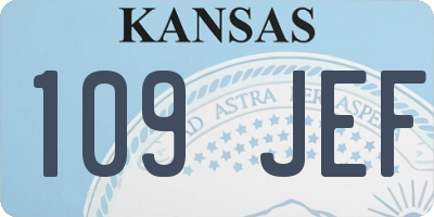 KS license plate 109JEF