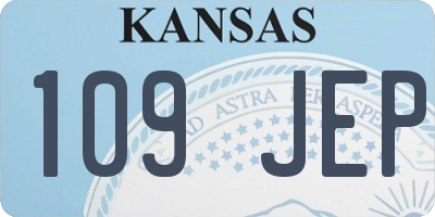 KS license plate 109JEP