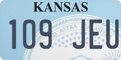 KS license plate 109JEU