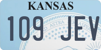 KS license plate 109JEV