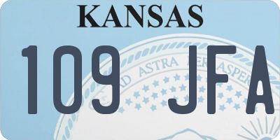 KS license plate 109JFA