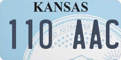KS license plate 110AAC