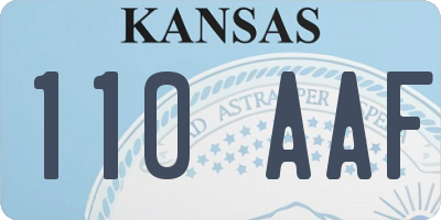 KS license plate 110AAF