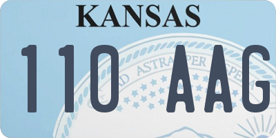 KS license plate 110AAG