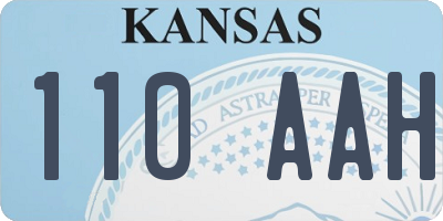 KS license plate 110AAH