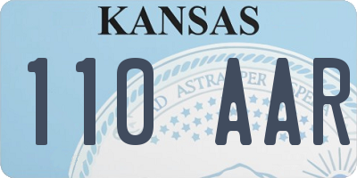 KS license plate 110AAR