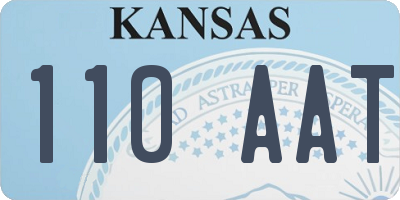 KS license plate 110AAT