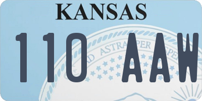 KS license plate 110AAW