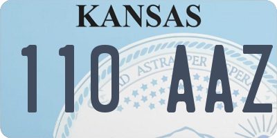 KS license plate 110AAZ