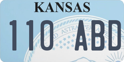 KS license plate 110ABD