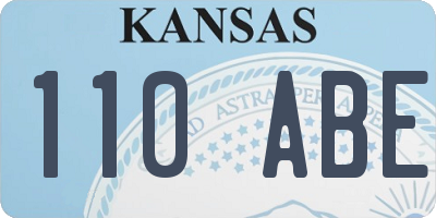 KS license plate 110ABE