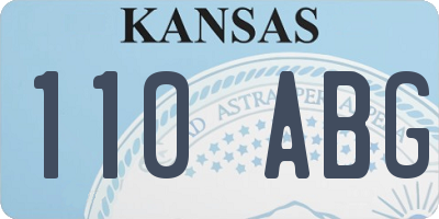 KS license plate 110ABG