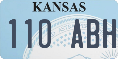 KS license plate 110ABH
