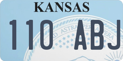 KS license plate 110ABJ