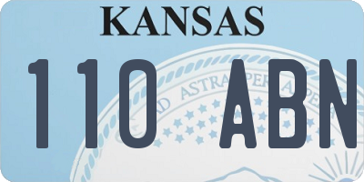 KS license plate 110ABN