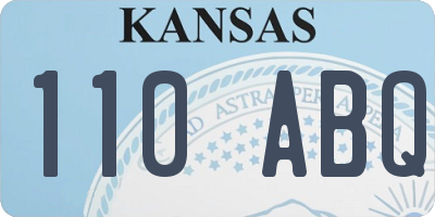 KS license plate 110ABQ