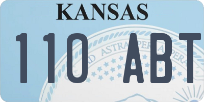 KS license plate 110ABT