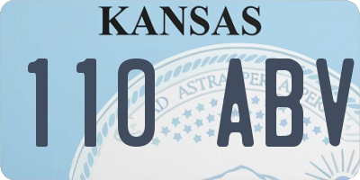 KS license plate 110ABV