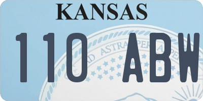 KS license plate 110ABW
