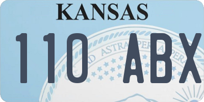 KS license plate 110ABX