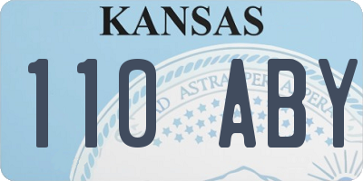 KS license plate 110ABY