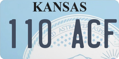 KS license plate 110ACF