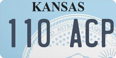KS license plate 110ACP