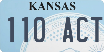 KS license plate 110ACT