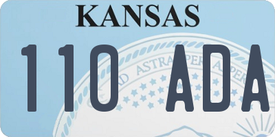 KS license plate 110ADA
