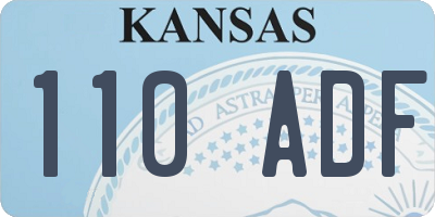 KS license plate 110ADF