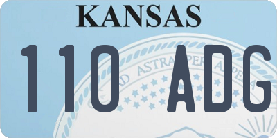 KS license plate 110ADG