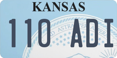 KS license plate 110ADI