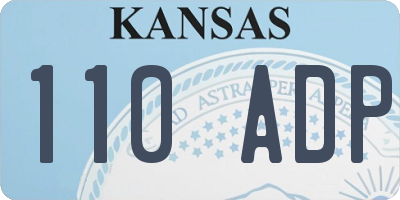 KS license plate 110ADP