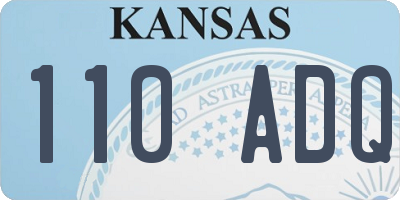 KS license plate 110ADQ