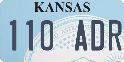 KS license plate 110ADR