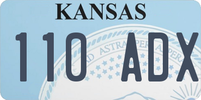 KS license plate 110ADX