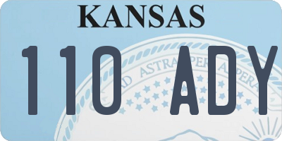 KS license plate 110ADY