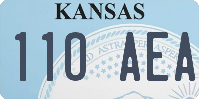 KS license plate 110AEA
