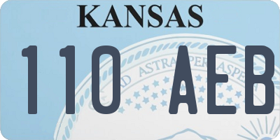 KS license plate 110AEB