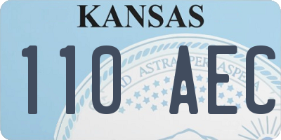 KS license plate 110AEC