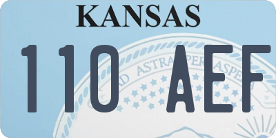 KS license plate 110AEF