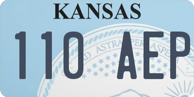 KS license plate 110AEP