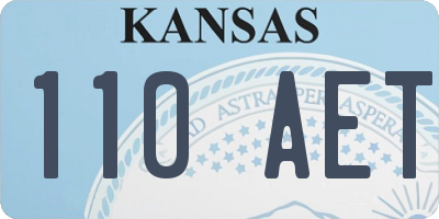 KS license plate 110AET