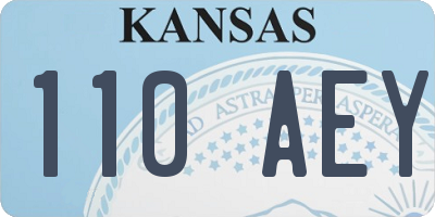 KS license plate 110AEY