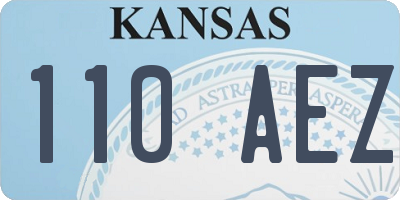 KS license plate 110AEZ