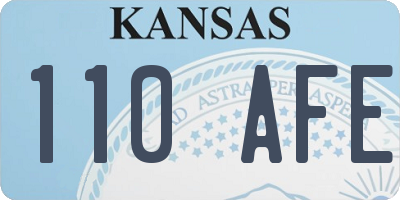 KS license plate 110AFE