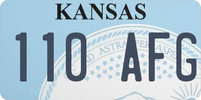 KS license plate 110AFG