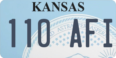 KS license plate 110AFI